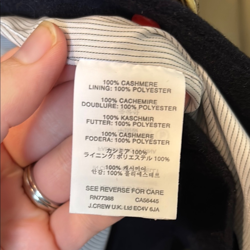 J Crew Collection Women's Navy Single-Button Cashmere Blazer - Picture 4 of 6